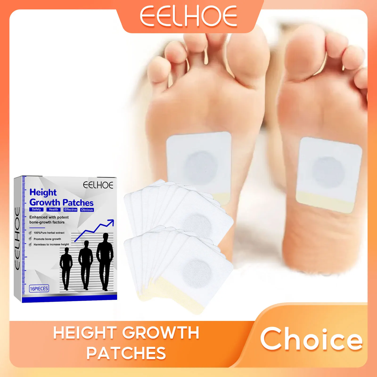 Body Height Enhancer Patch For Adults Children Promote Bones Growtaller Acupuncture Points Stimulation Height Growth Foot Patch