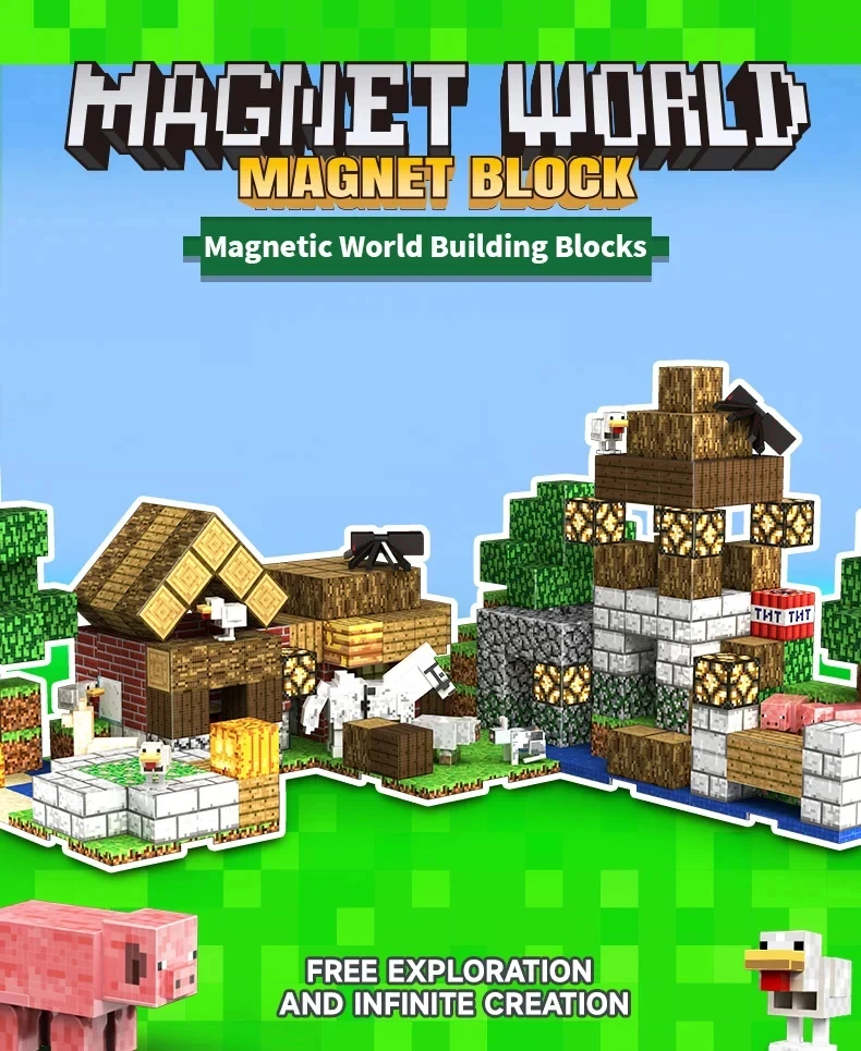 ชุดบล็อกแม่เหล็ก Kbox Mini World Multi-Scenario Series: ก้อนแม่เหล็ก ABS สําหรับเด็ก - ของขวัญวันหยุด STEM