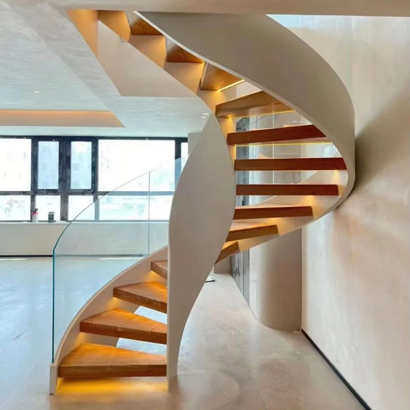 Custom.VIKO 2026 أعلى جودة الأبيض لائحة منحني الدرج الدرج LED الدرج داخلي