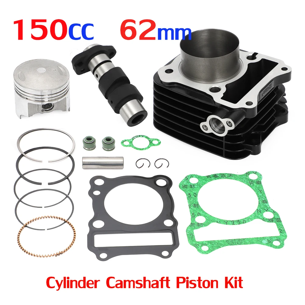 150CC 62mm Big Bore Cylinder Camshaft Piston Convex Piston For Suzuki GN125 EN125 GS125 GZ125 DR125 Upgrade