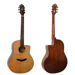 

41 Inch Guitar Manufacturer in China Factory Price Solid Red Pind Top Walnut Back Nato Neck Wholesale Acousti Guitar For Sale