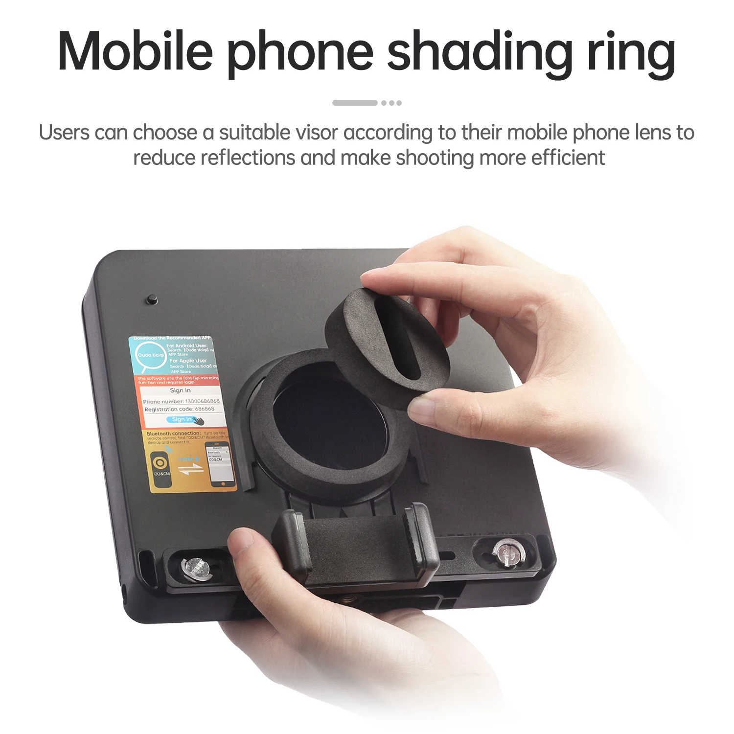 LENSGO TC7 أضعاف الملقن المحمول لكاميرا الهاتف لمقابلة حية فيديو للهاتف اللوحي 7.9 بوصة iPad Smartphon