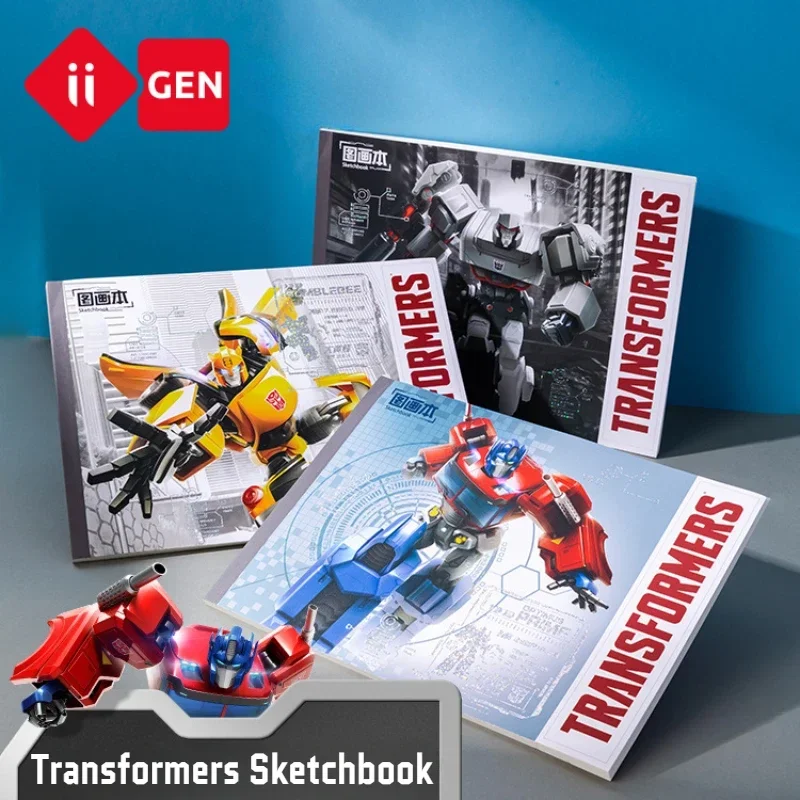 Iigen Transformers-Cuaderno de bocetos en blanco para niños, libro de dibujo grueso para guardería, papelería, regalo de cumpleaños y Navidad para niño