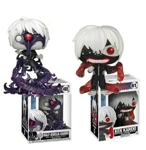 FUNKO POP Japan Anime Movie Tokyo Ghoul HALF-KAKUJA KANEKI #465 KRN KANEKI 61# Vinyl Figures Toy 10CM PVC Model Decoration Toys