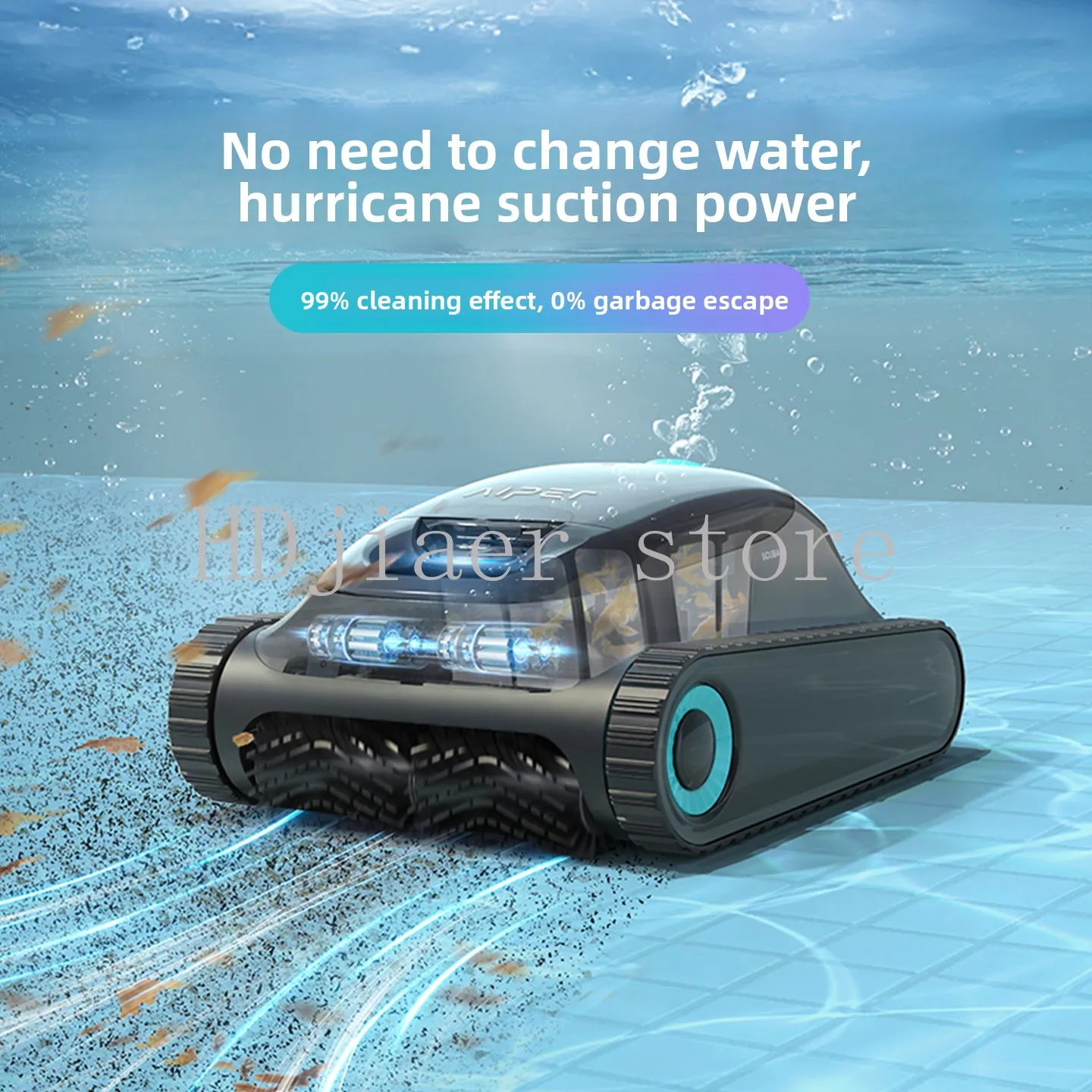 Aiper Pool Automatic Suction Cleaner, Wireless Water Turtle with Super Strong Power, Worry-Free Pool Bottom Cleaning