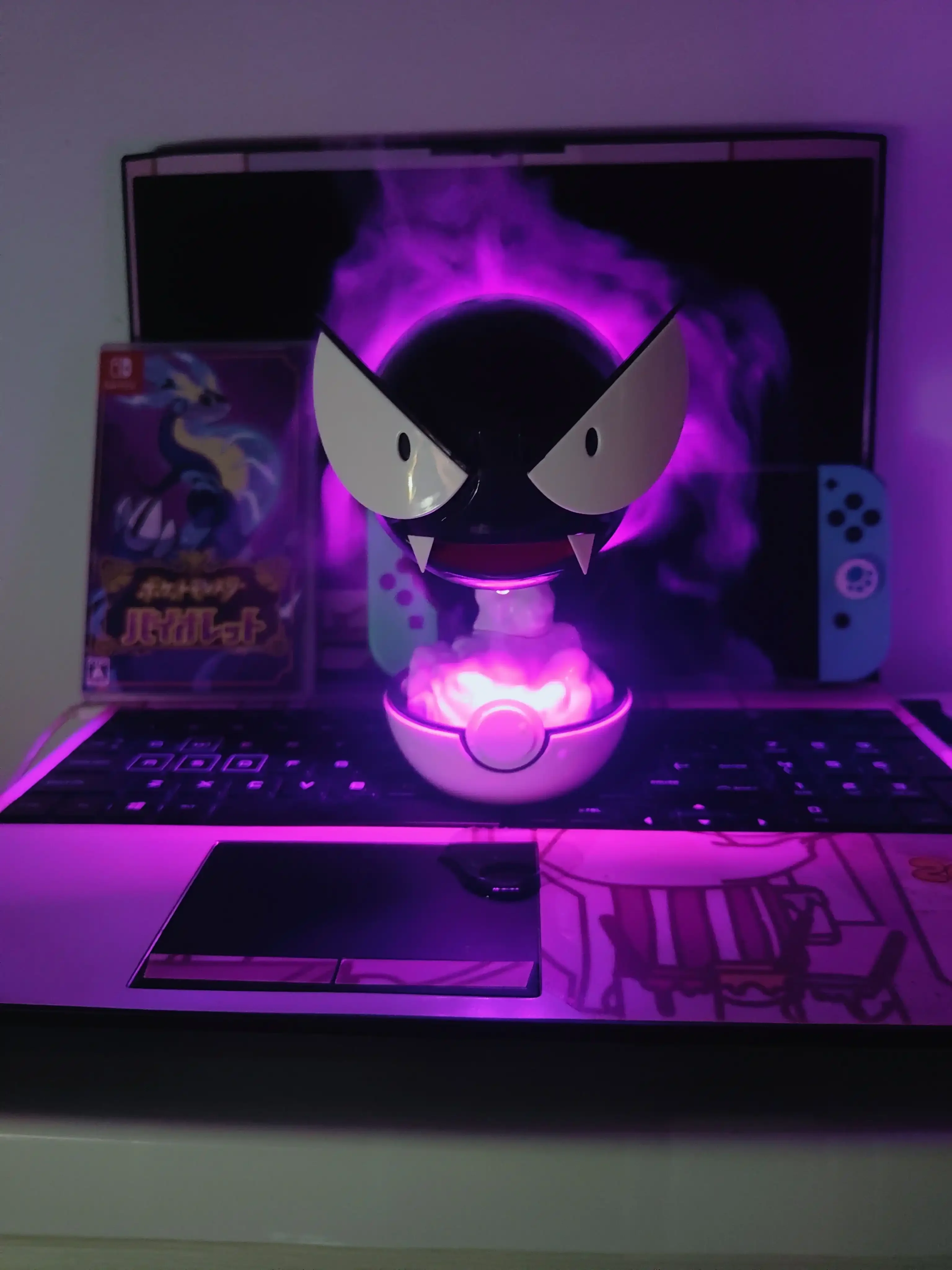 Em estoque gastly animação figura umidificador-reabastecimento de água carregamento spray ornamento brinquedo para decoração de casa presente
