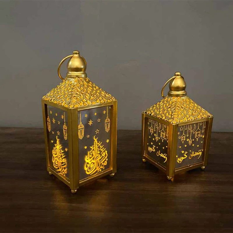 FULL-Elegant Square Ramadan Hanging Light Eid Mubarak Elements Light Eid Ramadan Lamp