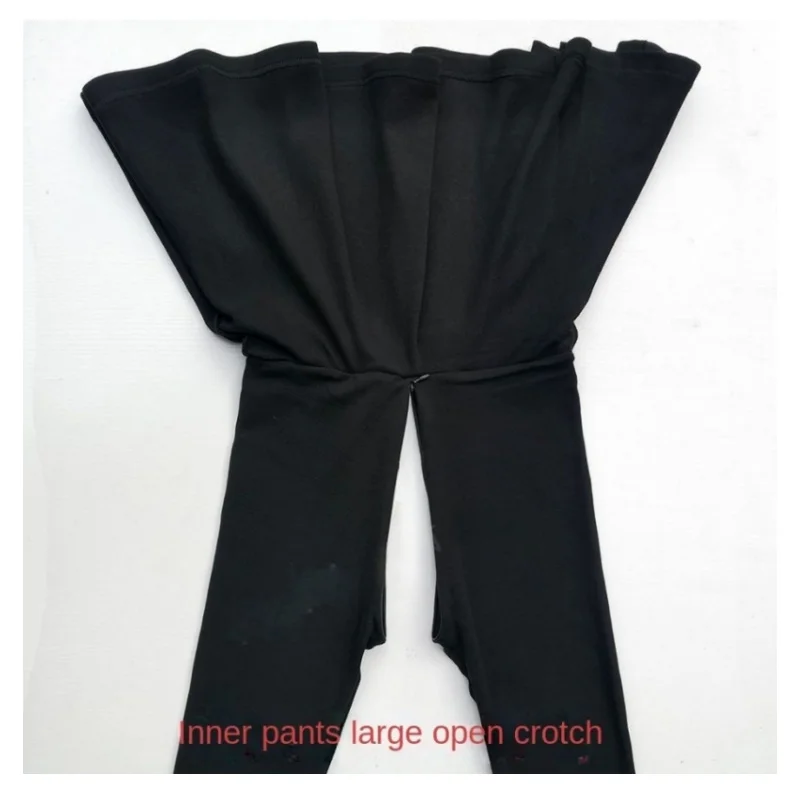 

Хлопковая двухслойная юбка с открытой промежностью, невидимые брюки на молнии, женские экзотические леггинсы больших размеров на открытом воздухе