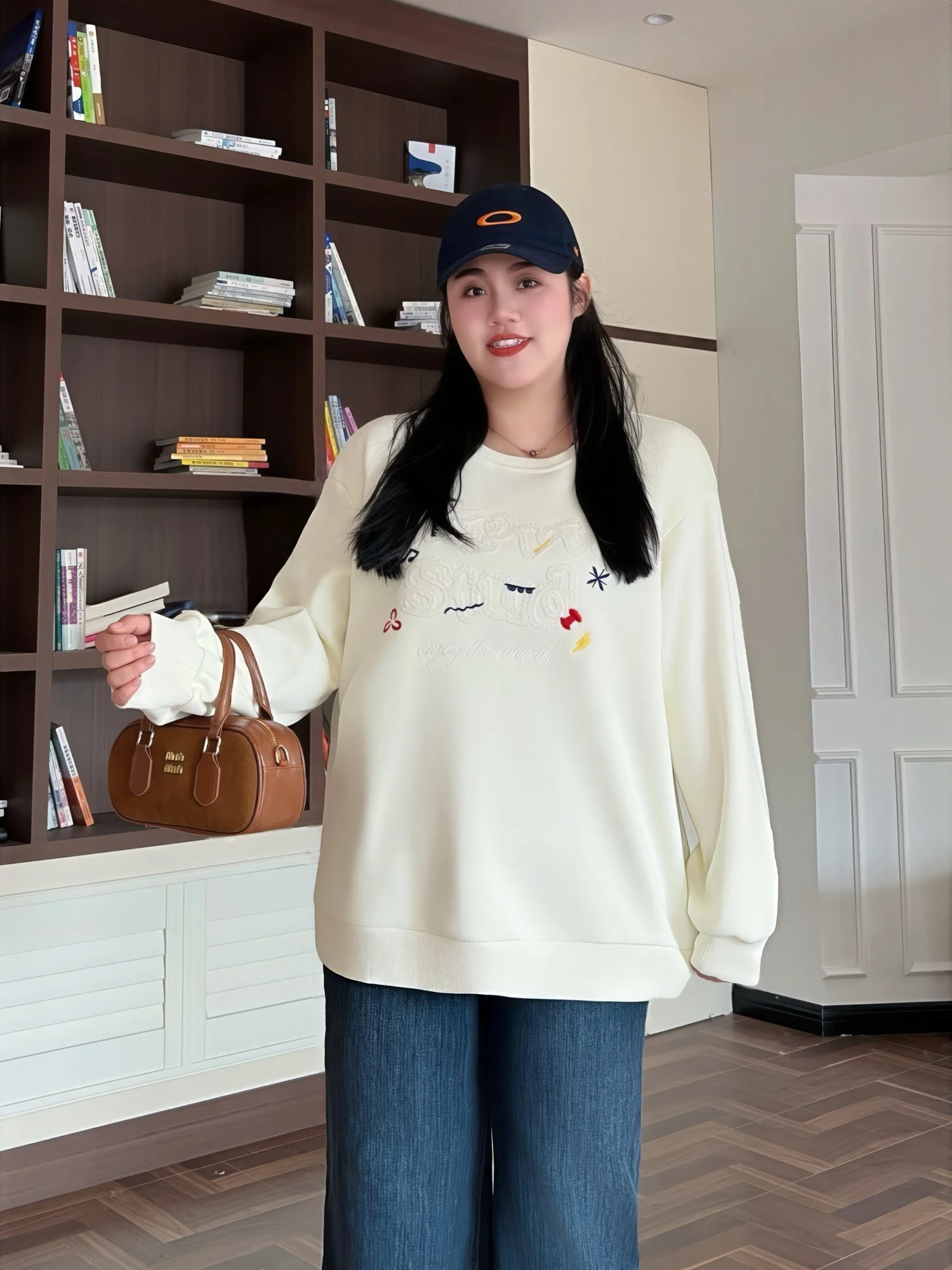 

plus Size Women's Fleece Lined round Neck Sweatshirt Casual Comfortable plus Size Cover up Commute Top Winter New Arrival