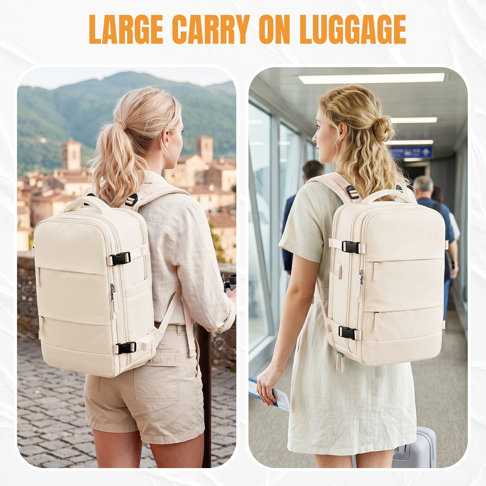 Travel Backpack for Women, Airline Flight Ryanair 40x30x20 Backpack Laptop Backpack, Carry on Backpack Men Hand Luggage Backpack