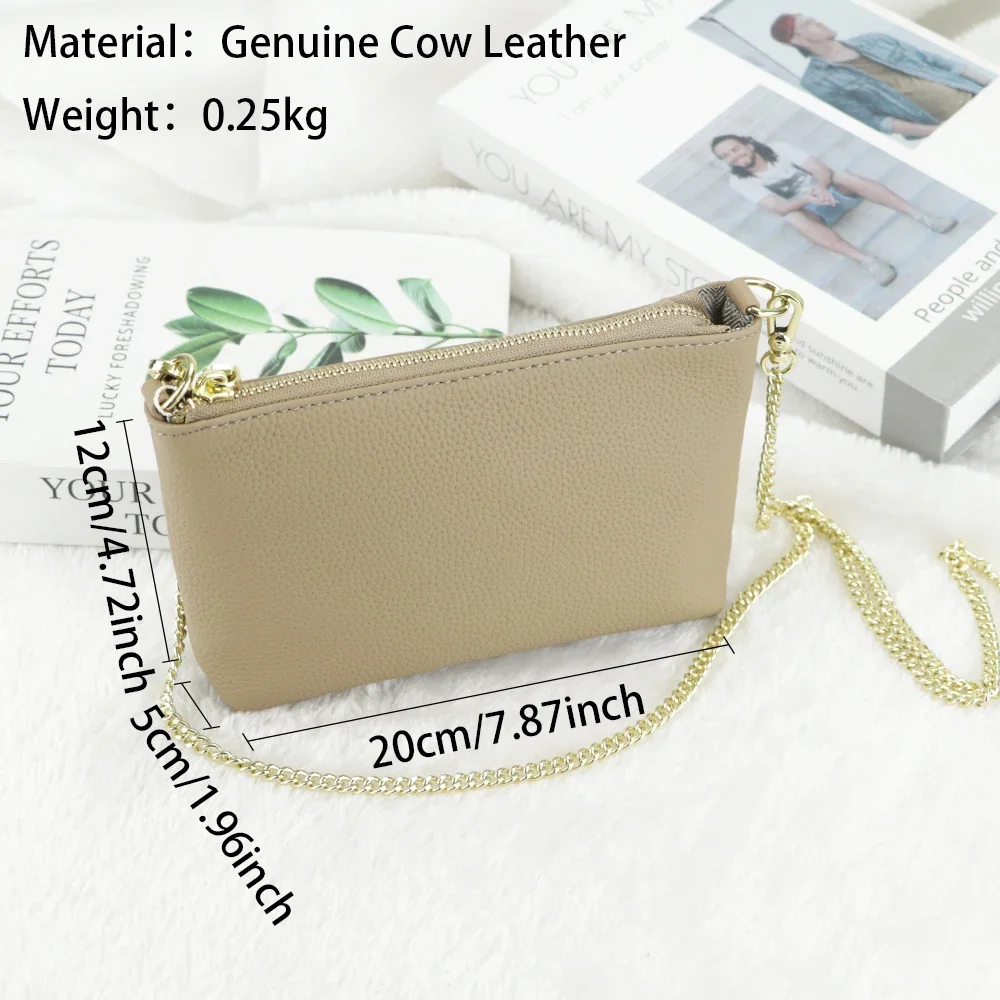 URBAN MASTER Chain Crossbody Bags for Women Genuine Leather Fashion Simple Clutch Purse 2166