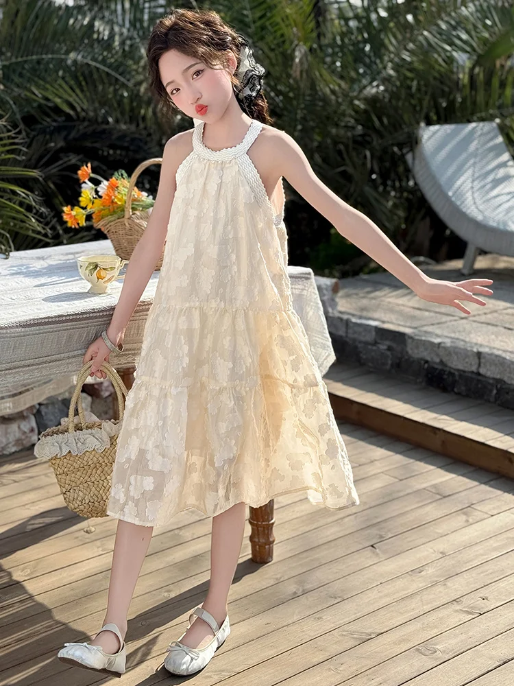 Princ Sle Summer Ne Hanging Dr pour filles Ba Knot Beach Dr Svel, vêtements une pièce pour enfants