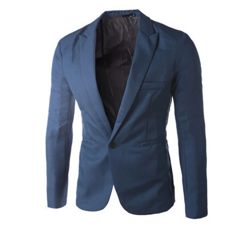 Men's Korean-style slim fit suit jacket men's casual trendy 1 grain buckle slim-fit solid color blazer