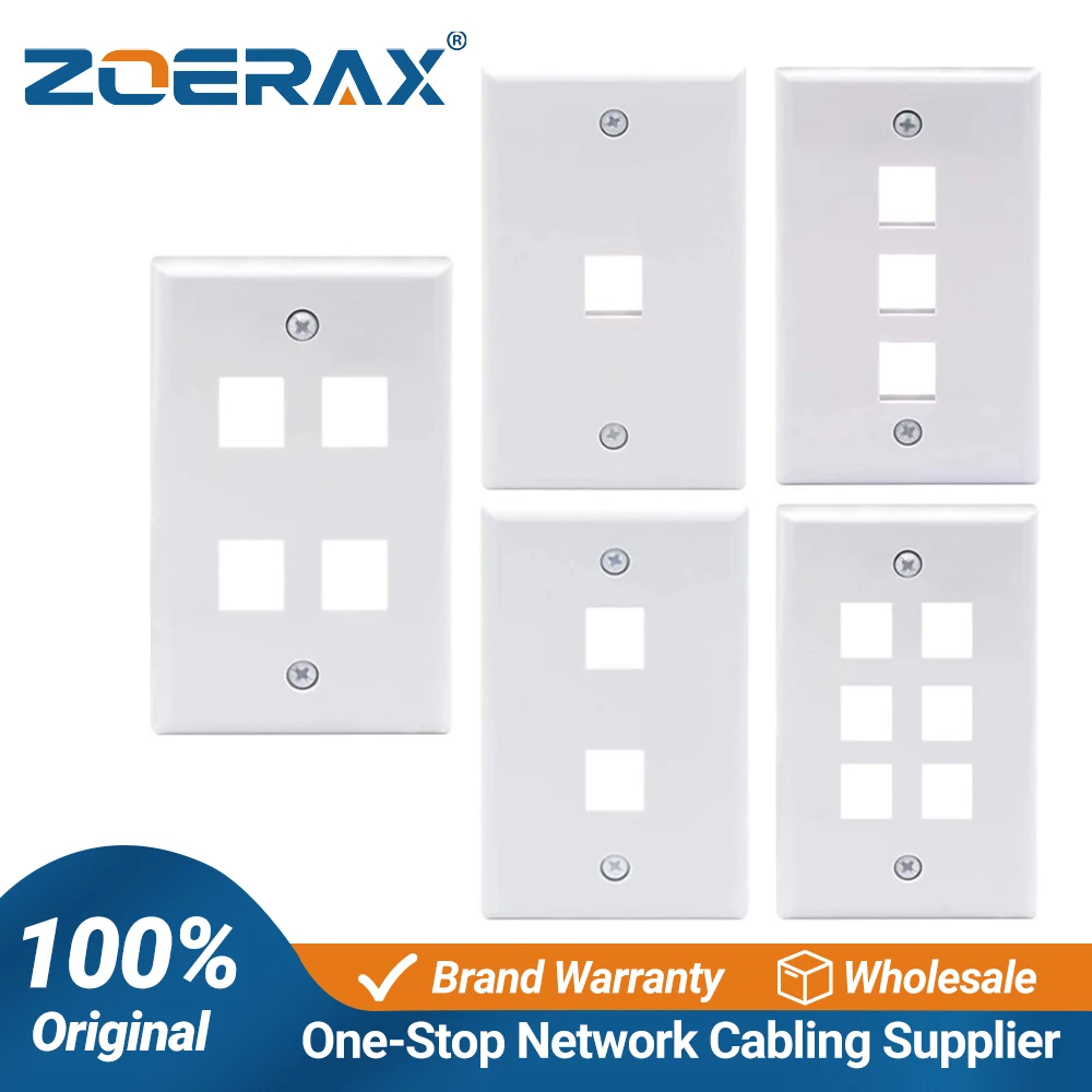 ZoeRax Keystone Jack Wandplatte USA Faceplate, Low-Profile-Ethernet-Wandplatte, Einzel-Gang-Faceplate für Keystone-Koppler – 1 Stück
