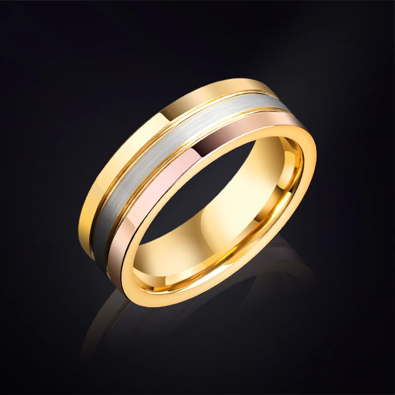 

8mm Width Loyal Moon Rings For Men And Women Personality Niche Design Fashion Male Ring Wedding Engagement Jewelry,Free Engravin