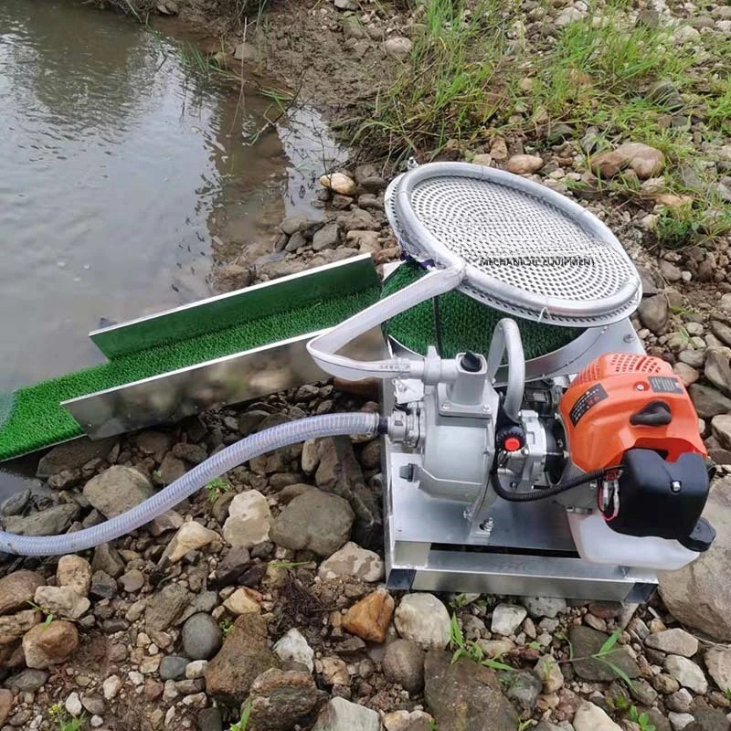 Vibration Portable Small Engine Gold Panning Machine Siphon Gold Suction Chute Ore Processing Sand Field