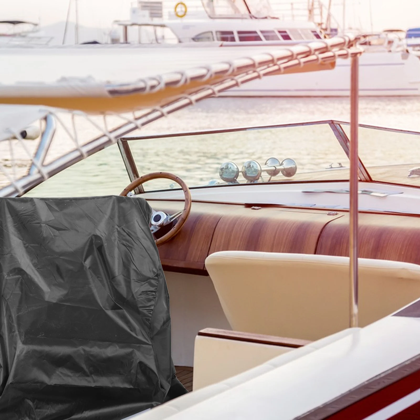 

Folding Waterproof Seat Cover Covers Captain Chair Black Polyester (Polyester) Boat