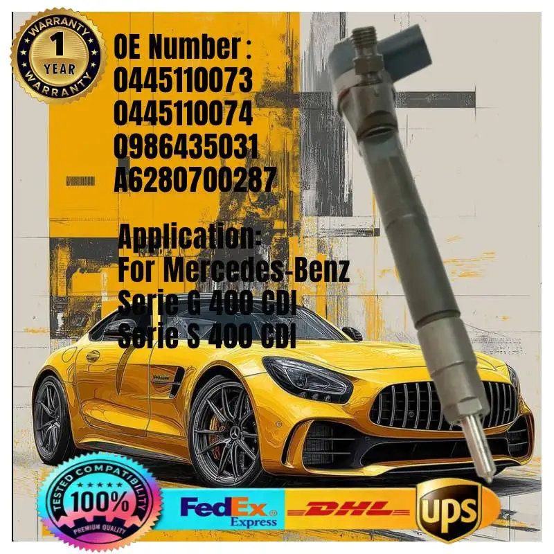 

A6280700287 0445110073 0445110074 Common Rail Fuel Injector for Mercedes-Benz Serie S G 400 CDI OM628 Engine 1pcs