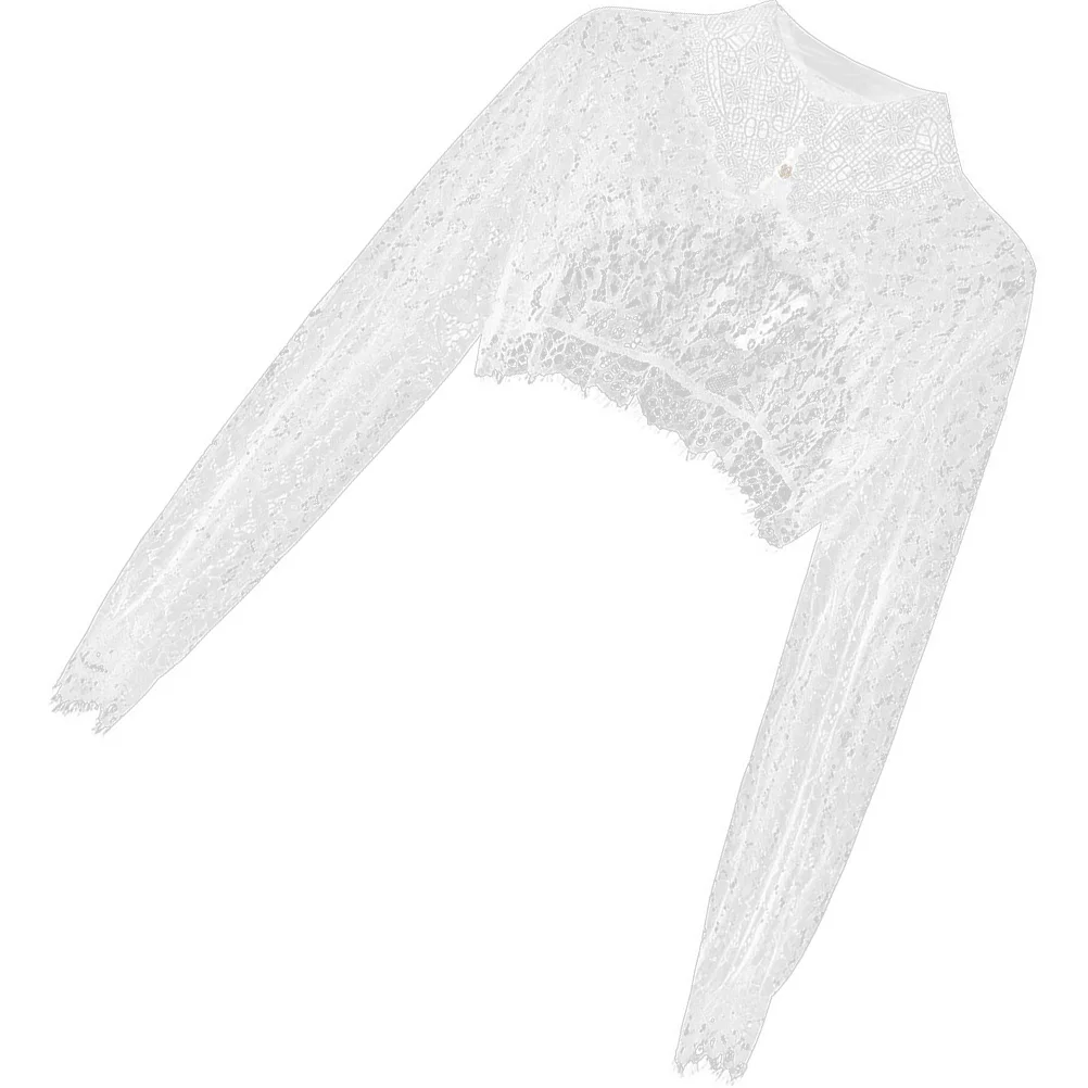 

Dressy блузки для женщин кружевной накладной Воротник Шаль женские рубашки съемный накладной белый нейлон