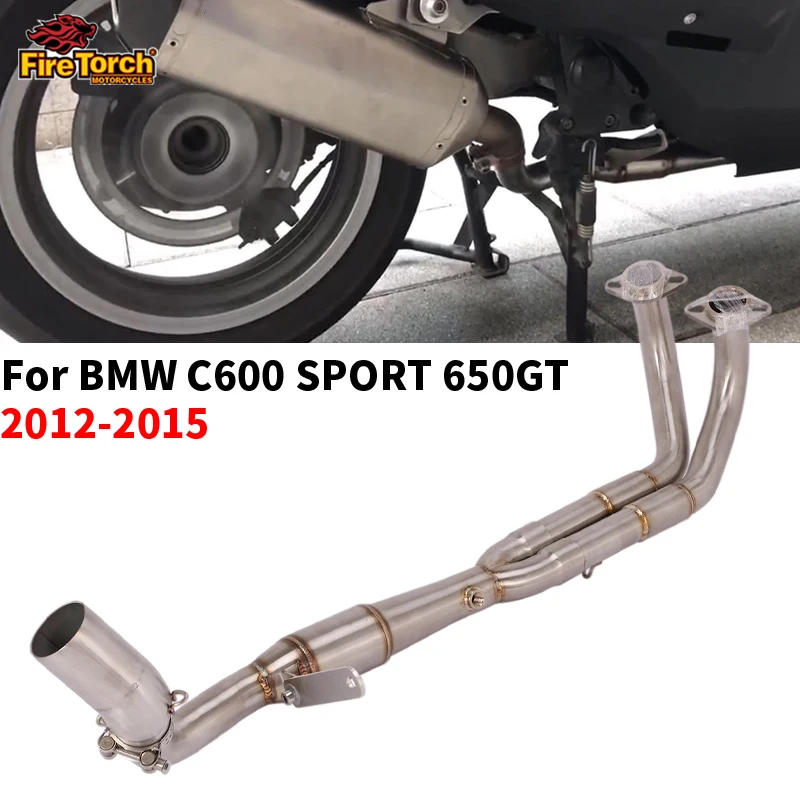 

Slip On For BMW C600 SPORT 650GT 2012 2013 2014 2015 Motorcycle Exhaust Escape Moto Modified With Catalyst Front Link Pipe