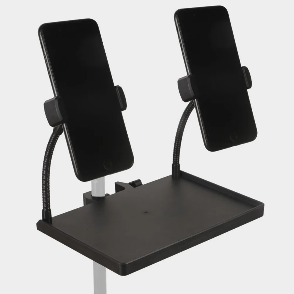 

Adjustable Microphone Sound Card Tray Clip-On Phone Holder For Mic Stand Durable Storage Rack Raised Edges Multi-Purpose Sound
