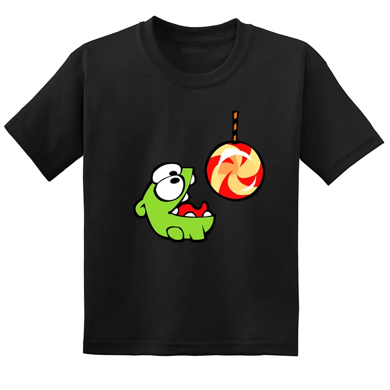 

Children Cartoon T-shirts Cotton Clothes for Boys and Girls Cut the Rope Frog Funny Summer Children Tops Parent-child Outfits