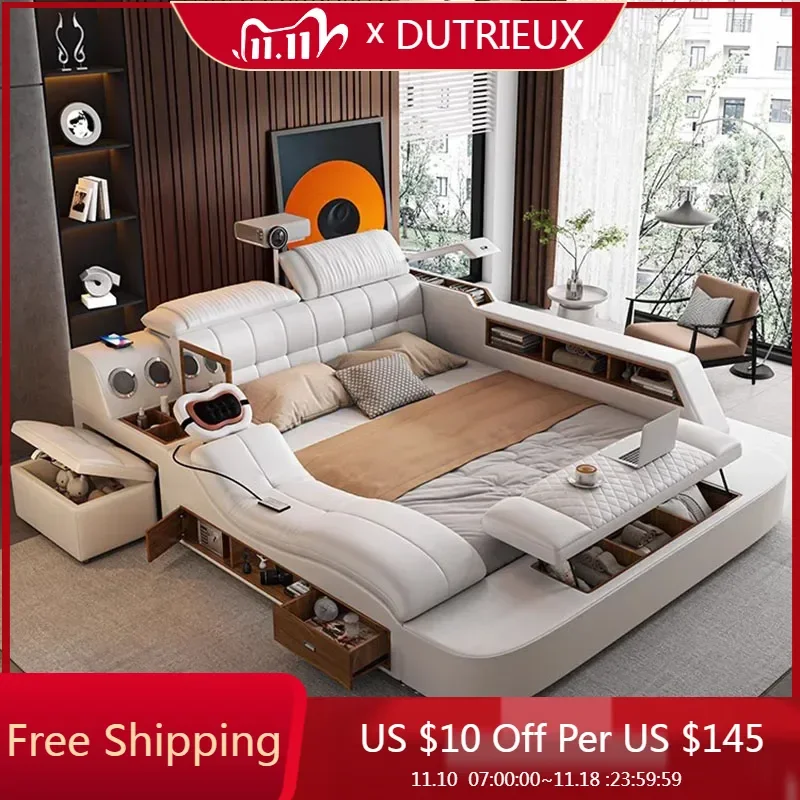 

Princess Sleeping Bed Platform Beauty Multifunctional Luxury Castle Wooden Bed Headboards King Size Beliche Hotel Furniture