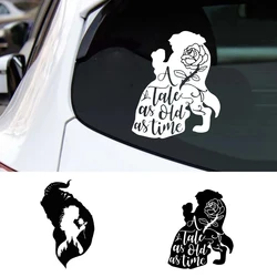 Beauty And the Beast Princess Vinyl Art Sticker for Laptop Car Window Decals , Cartoon Wall Decor for Baby Girls' Room