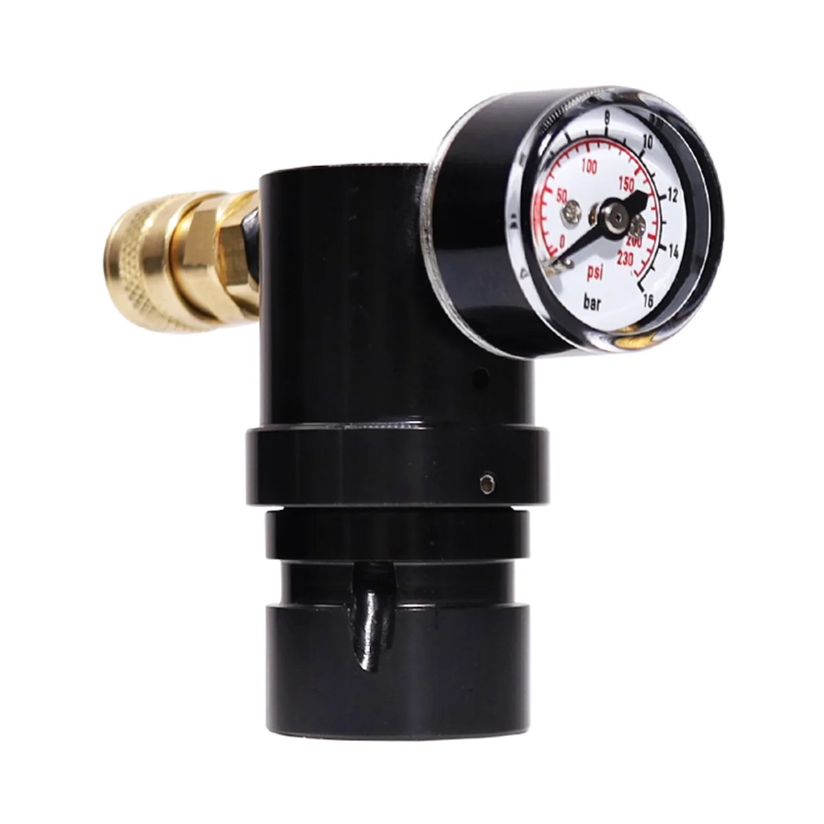 Regulador de baja presión HPA Tipo T Mini regulador de CO2 Presión de salida 230 Psi con manómetro acoplador