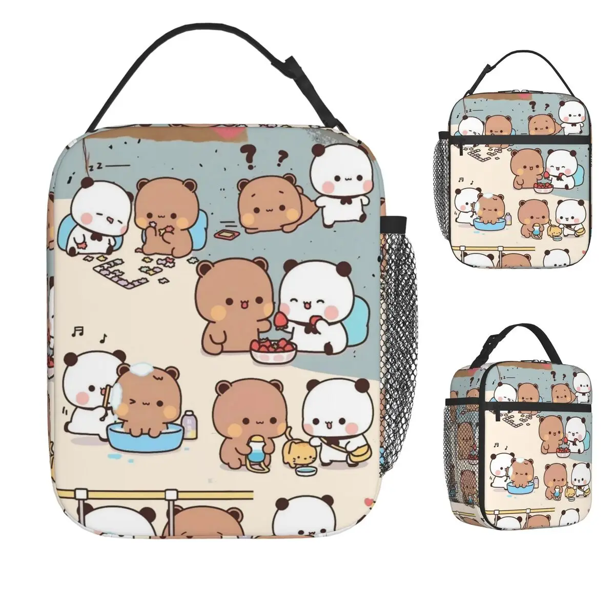 

Bubu Dudu Сумка для обеда с милым мультяшным медведем для детей Kawaii Panda Ланч-бокс Веселая рабочая сумка-холодильник Портативные термосумки для обеда