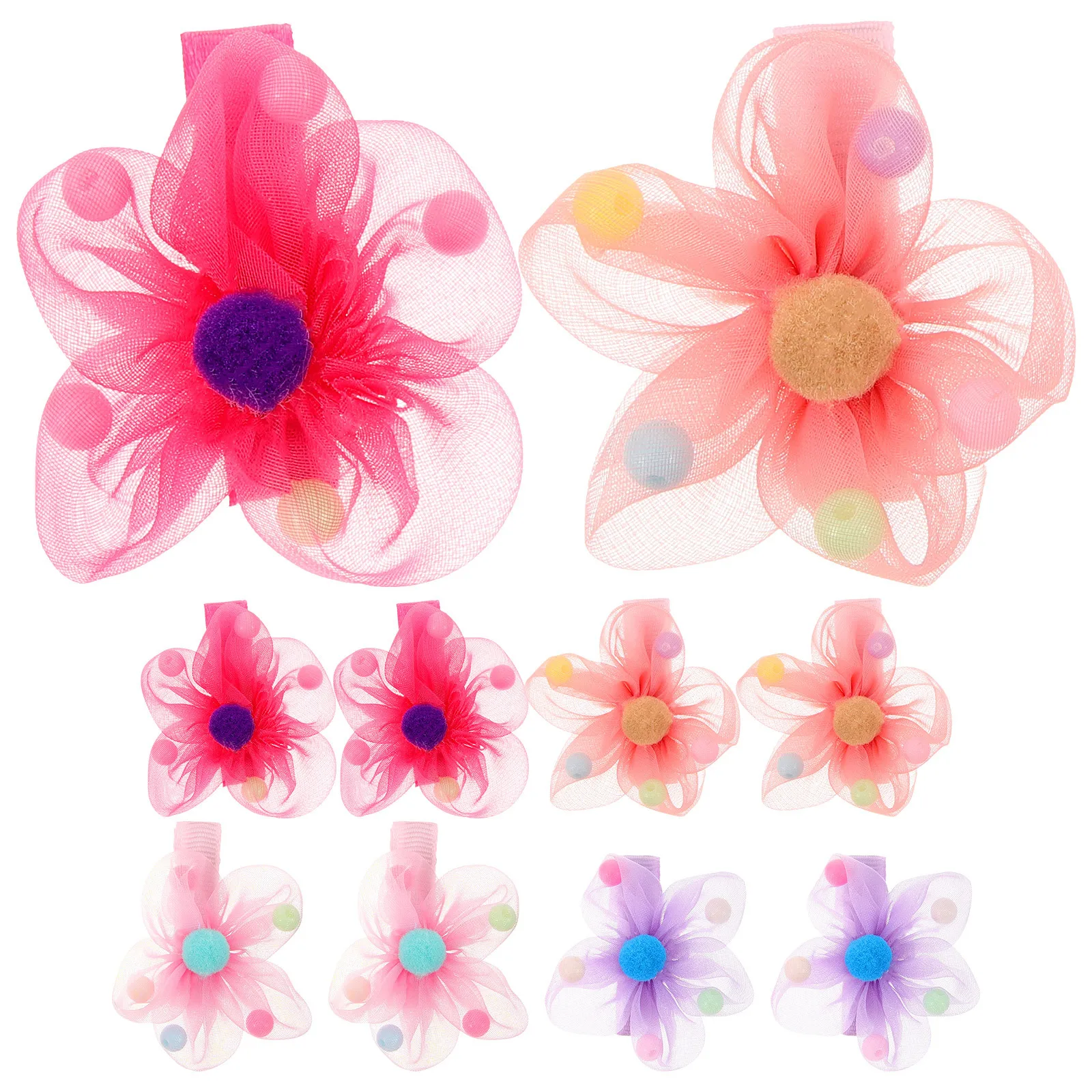

10Pcs Artificial Pearl Flower Hair Clips Adorable Kids Hairpins Suitable for Baby Girls Bangs Ponytail Hairstyles