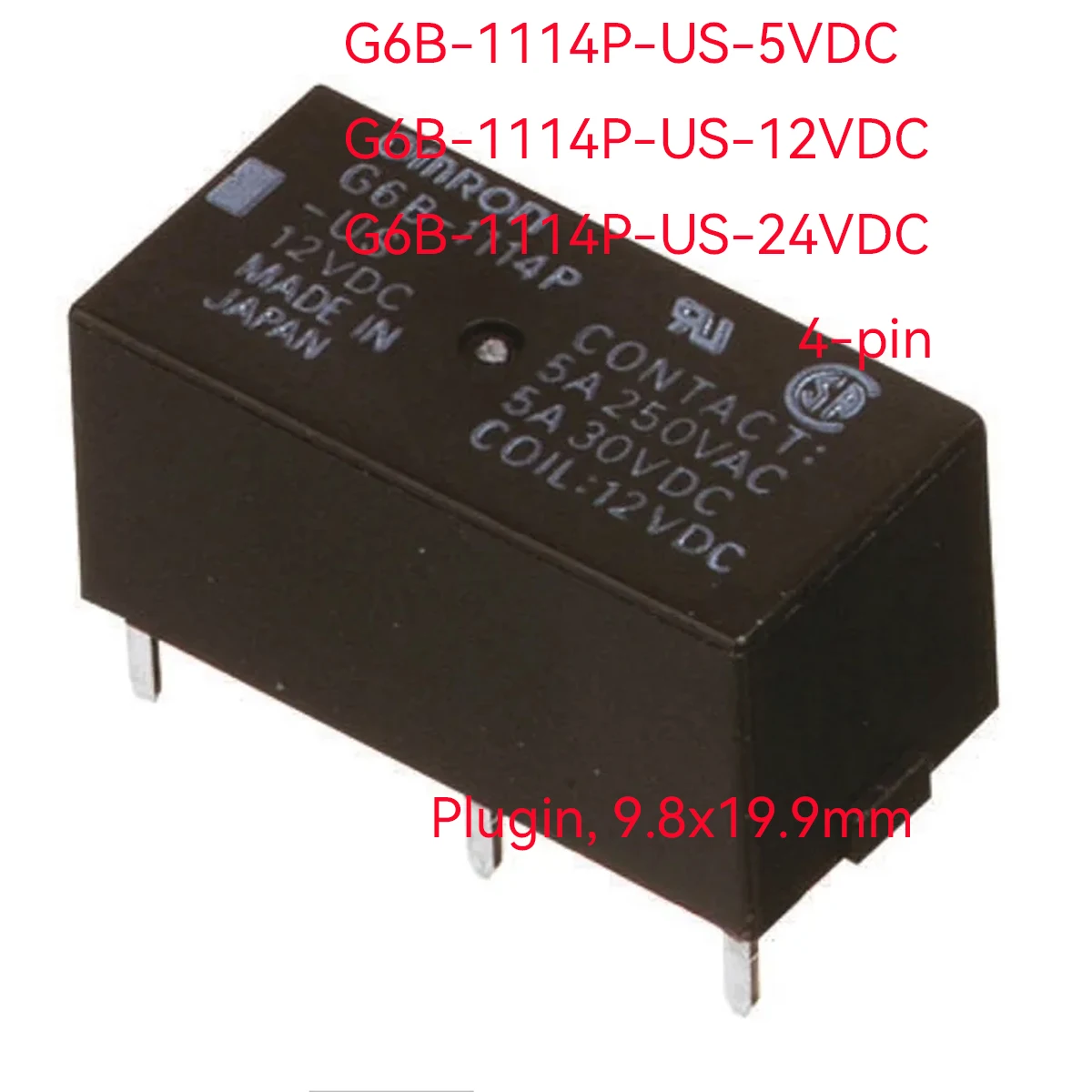 

5 шт. оригинальные G6B-1114P-US-5VDC G6B-1114P-US DC5V G6B-1114P-US-12VDC DC12V G6B-1114P-US-24VDC DC24V РЕЛЕ SPST 5A 4-контактный THT