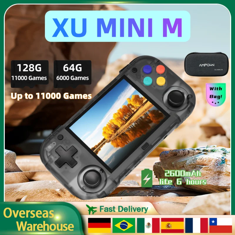 XU MINI M Retro Handheld Game Console Portable Video Game Player 2.8'' Screen Linux OS Console Console For Children MINIM Gifts