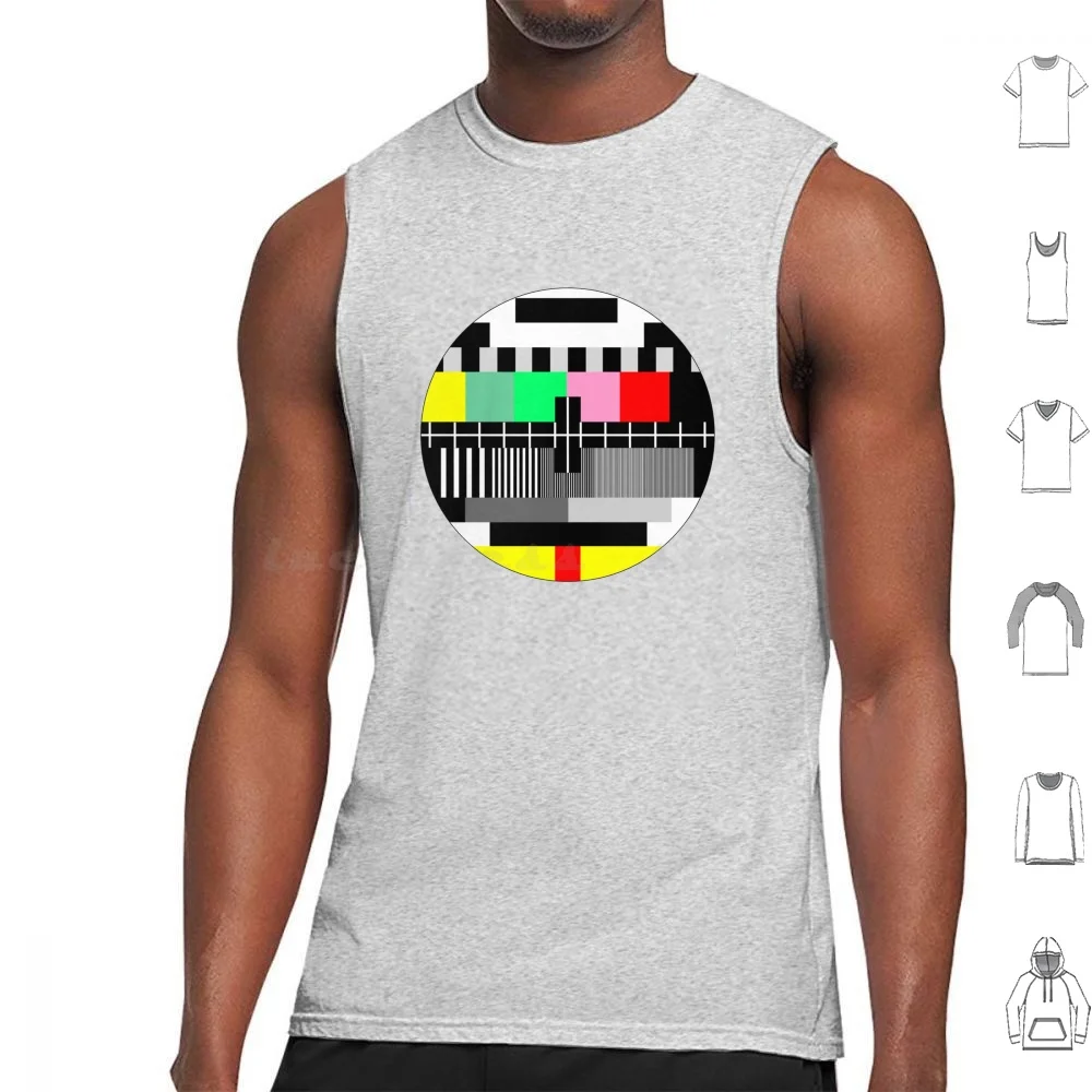 Retro Color Tv Test Screen Tank Tops Print Cotton Tv Test Test Pal Retro Vintage Color Screen Stand By Monitor