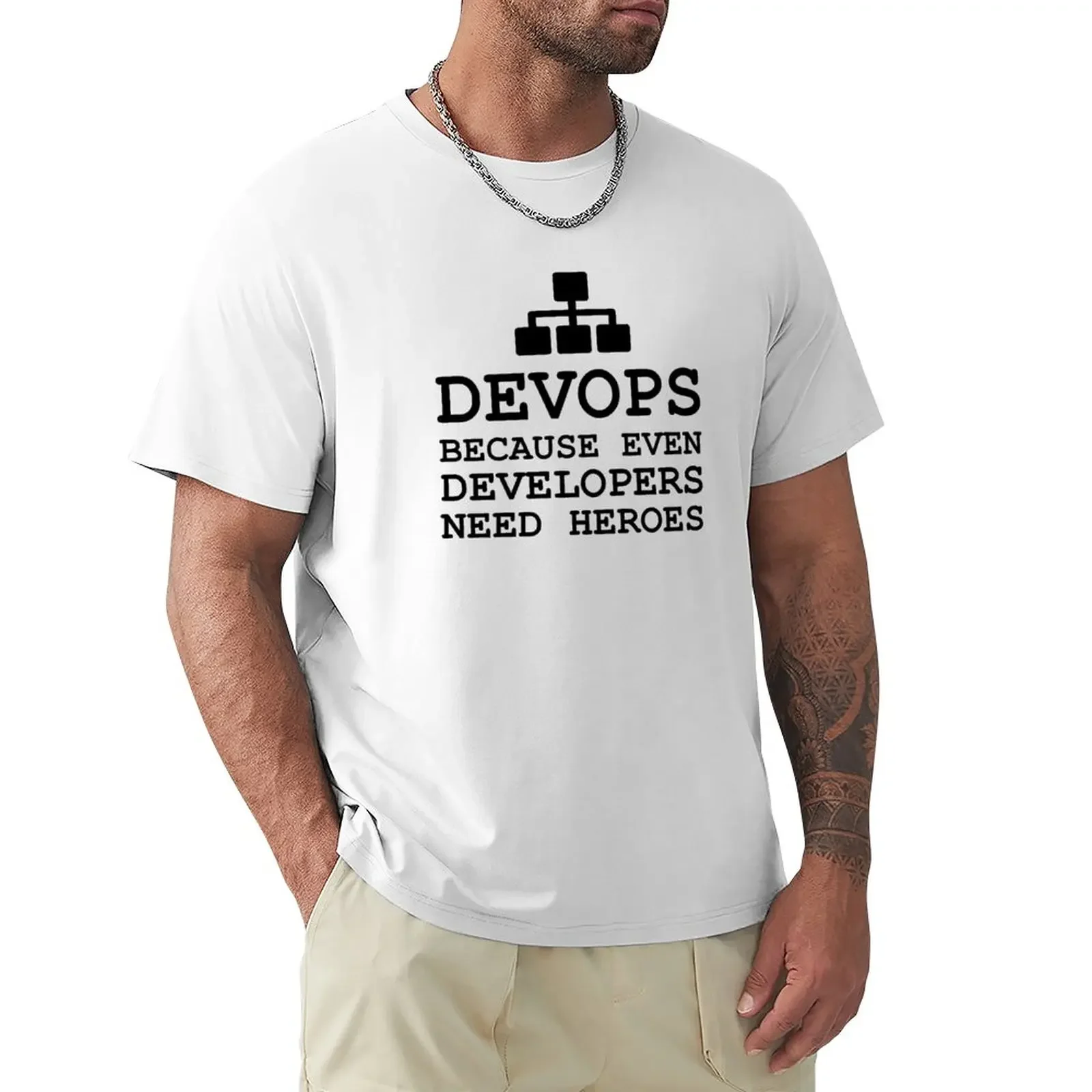 DEVOPS because developers need heroes T-Shirt anime clothes tops customs design your own oversized t shirt men