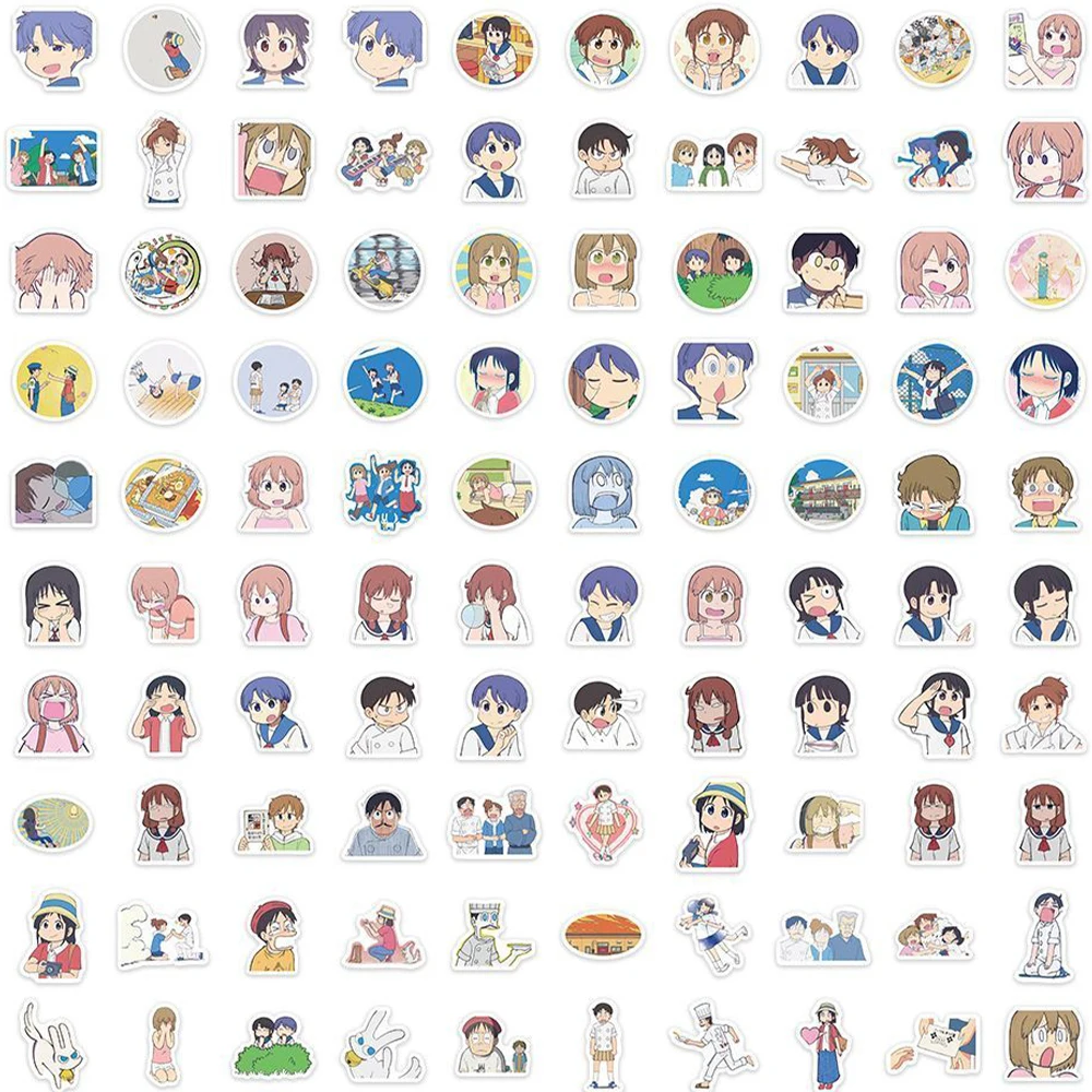 10/30/50/100pcs Funny Nichijou Anime Stickers Girls Yuuko Aioi Mio Naganohara Shinonome Nano Cartoon Sticker Decal Decoration