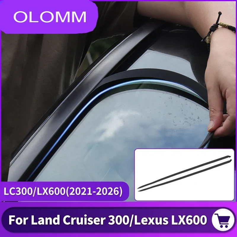 For Toyota Land Cruiser LC300,Lexus LX600 2021-2026 noise reduction Dustproof glass guide groove Front windshield sealing strip