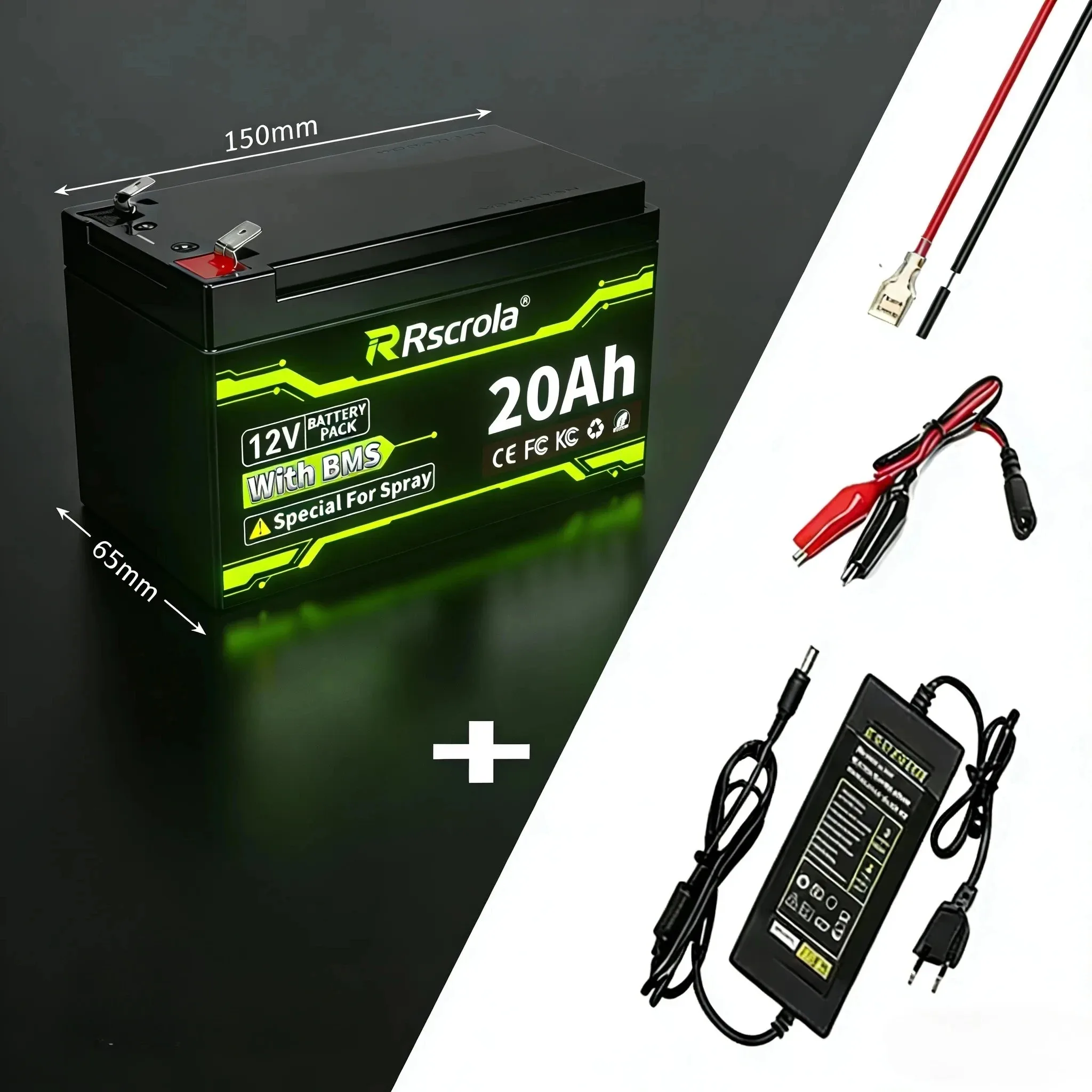12V 18650 batterijpakket 50Ah 12V Li-ion batterijpakket met oplader, langdurig bruikbaar voor spuitapparaat, speelgoedauto voor kinderen, weegschaal, zonne-energie