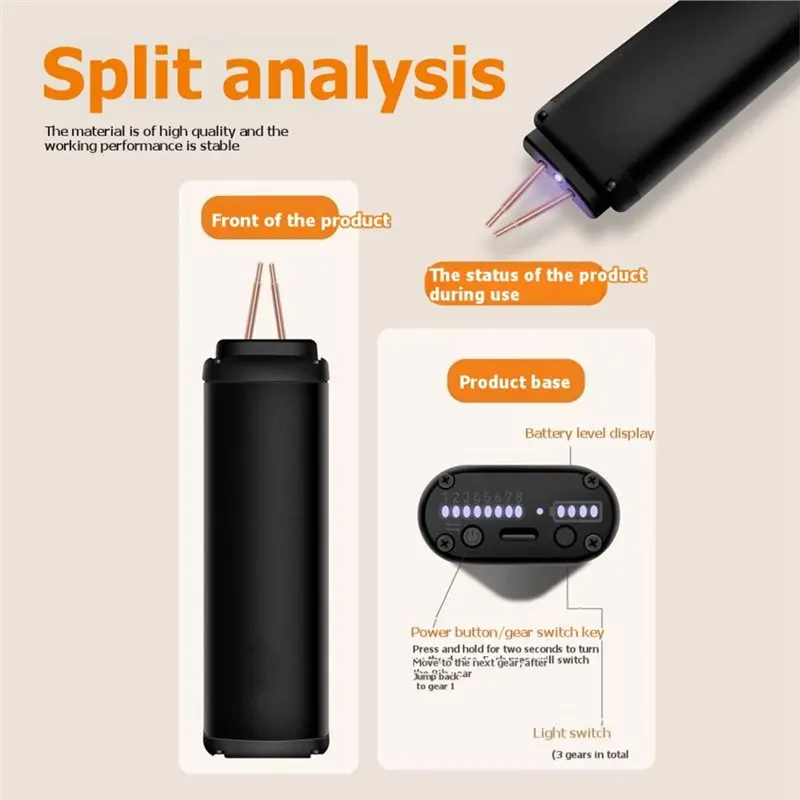 ABGH-Portable Handheld Spot Welding Machine 8 Speed Power Adjustable Spot Welder DIY 18650 Lithium Battery Pack Welding Kit