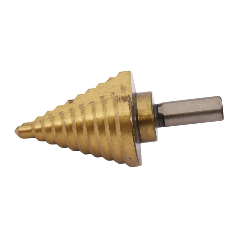 AB42-3X لقم الثقب المخروطية، فولاذ عالي السرعة 10 خطوات 1/4 إلى 1-3/8 بوصة