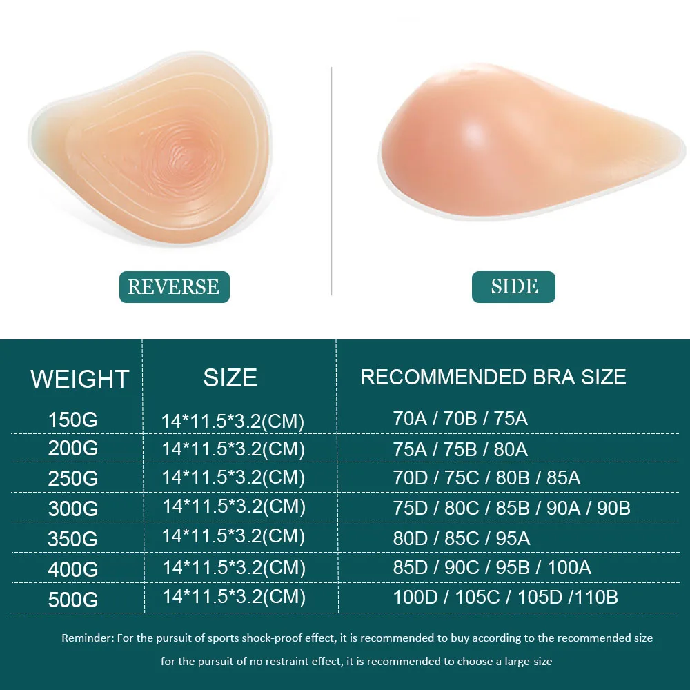 Silicone Breast 150g-500g  Silicone Breast Form Supports Artificial Spiral Silicone Chest Fake False Breast Prosthesis