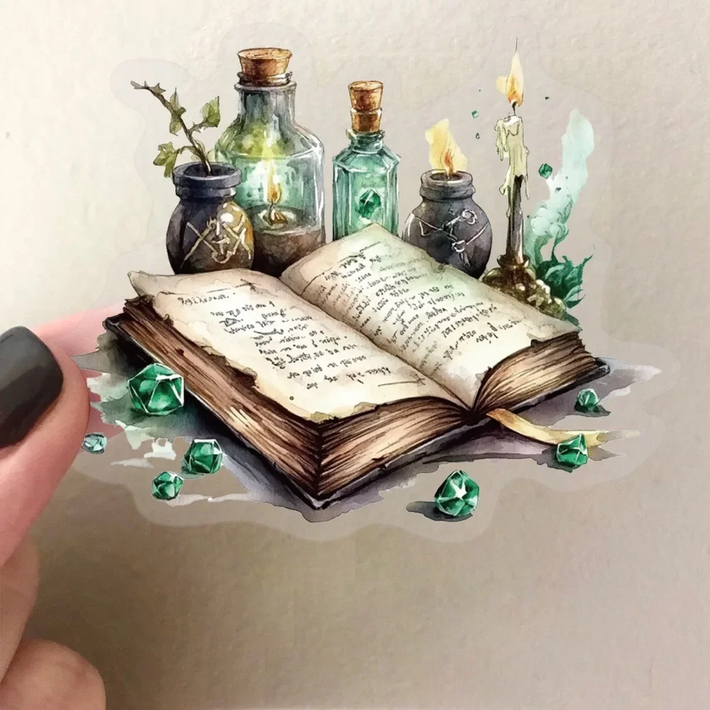 50 pçs mundo mágico floresta bruxa adesivos transparentes diy scrapbook papelaria portátil guitarra bicicleta skate adesivo crianças brinquedo