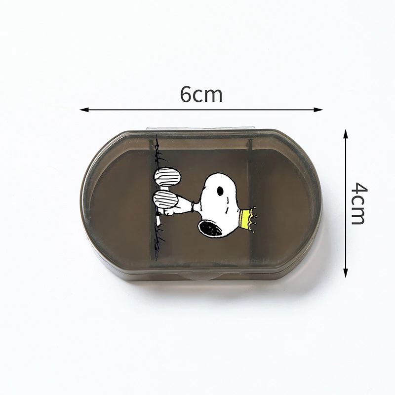 Portable Snoopy New Mini Pill Box Kawaii Travel Anime Three-compartment Transparent Plastic Medicines Storage Case Container