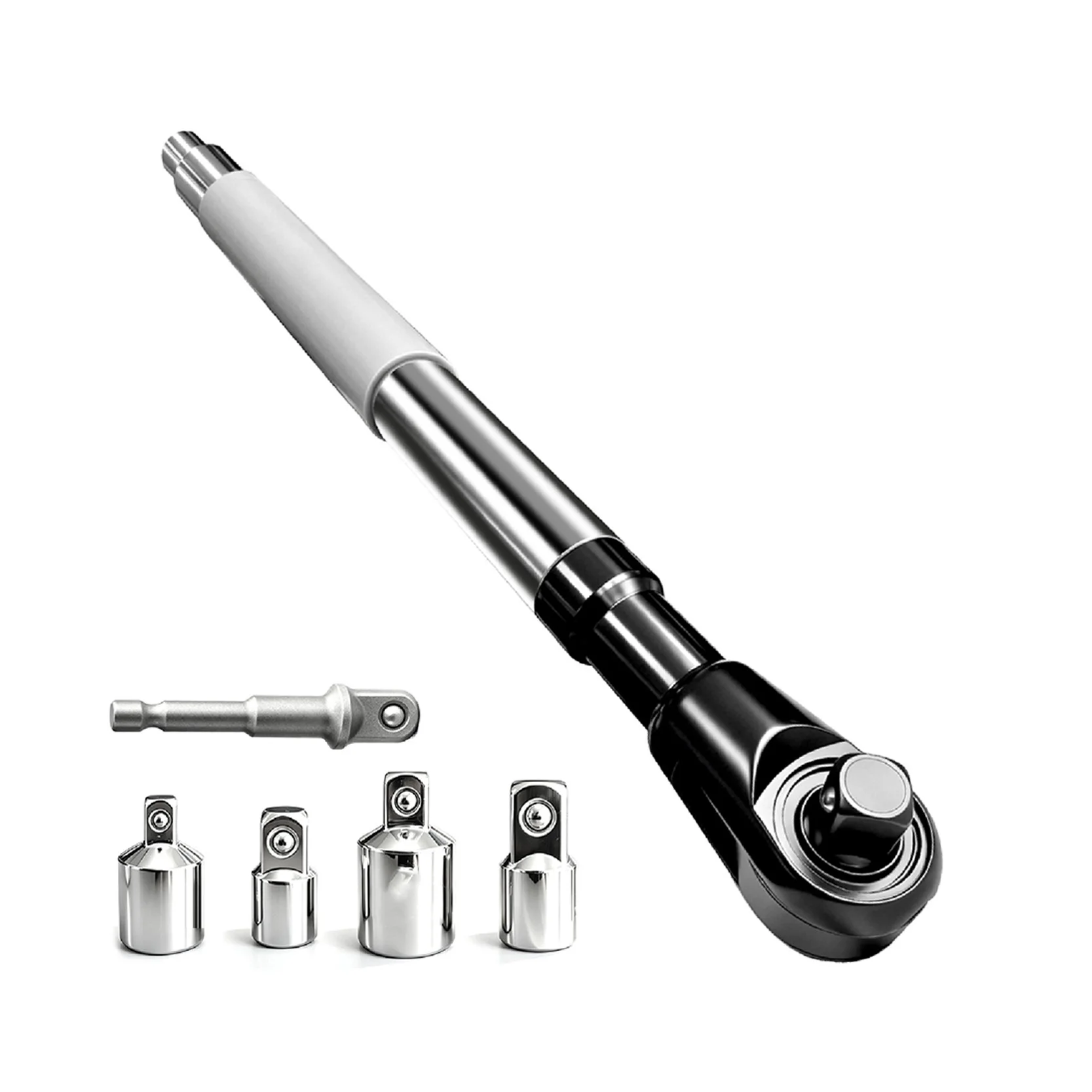 High Torque Wrench Extender Tool With 1/4’’ 3/8’’ & 1/2’’ Square Drive Adapters For Tight Spaces Automotive Repair