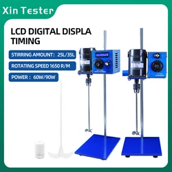 Xin Tester Laboratory Electric Mixer 25/35L Timing Digital Display Overhead Stirrer 1650r/m 220V