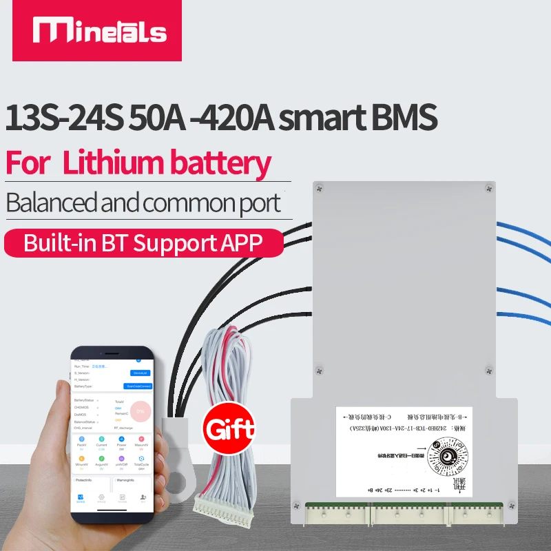 

ANT Smart BMS 13S-24S 18S 19S 20S 21S 22S 23S 420A 48V 16S Bluetooth APP 340A 220A 170A 100A 50A LiFePo4 li-ion аккумулятор лто PCM