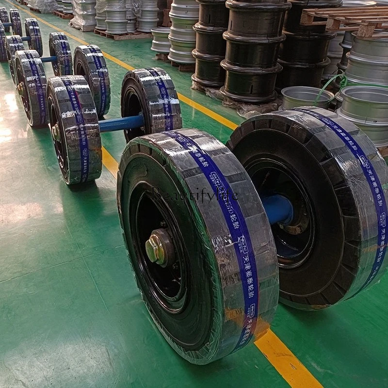

2 Tunnel trolley tire 800 * 200 excavation trolley solid tire reinforced load 40 tons axle can be bold