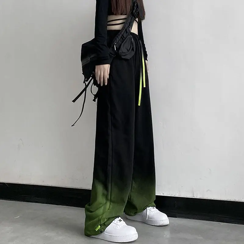 Streetwear Fashion Women Tie Dye Sweatpants Harajuku Contrast Color Vintage Summer Oversize Wide Leg Sports Casual Trousers 6XL