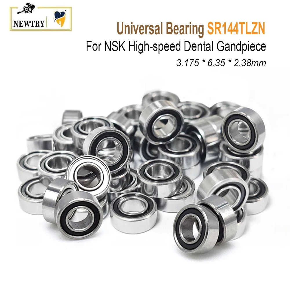 

10Pcs NSK Dental Handpiece Cartridge Bearing SR144TLZN Universal High-speed Air Turbine Ceramic Ball Bearing 3.175x6.35x2.38mm