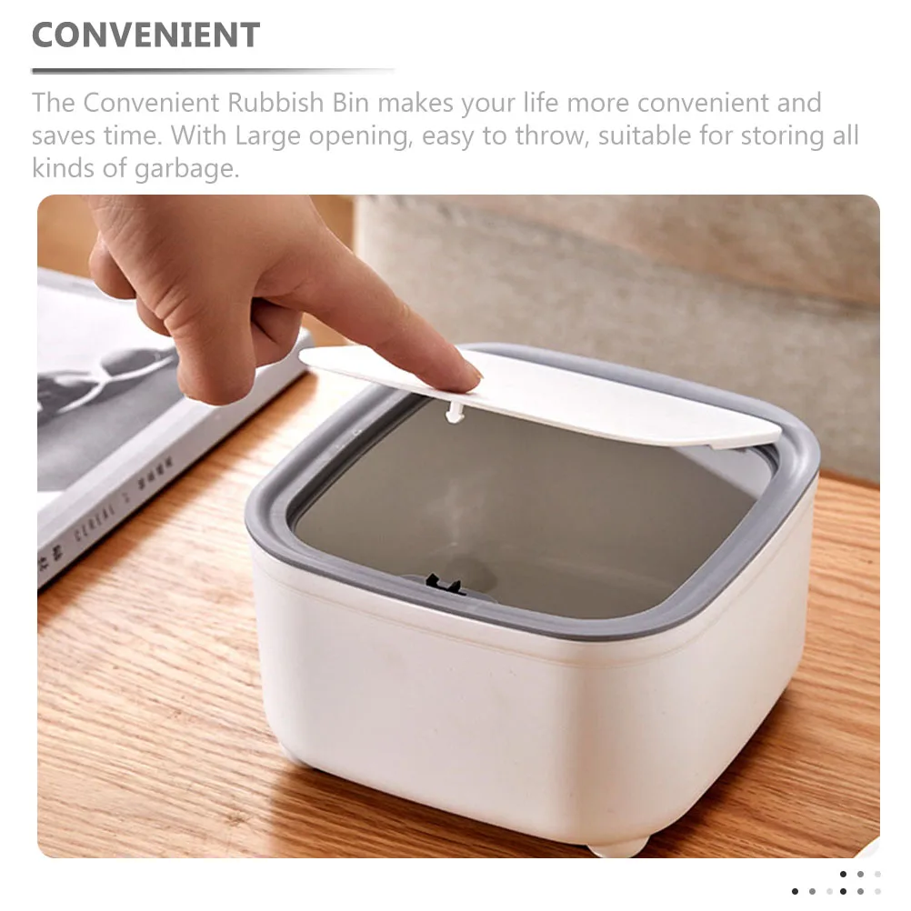 

2Pcs Desktop Wastebasket Decorative Trash Bin Creative Garbage Can for Office Home Bedside Small Size No Peculiar Smell Easy to
